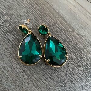 Nordstrom Emerald and Gold Drop Earrings